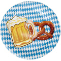 Miniatyrbillede 1 af 5: Oktoberfest papirplader 10-pak - komfortable, generøse, levende farver, festlige designs, klassisk bayersk design Multicolor