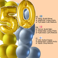 Miniatyrbillede 3 af 4: Balloner Fødselsdag Jubilæum Folie Latex Guld Sølv 1 Sæt Multicolor