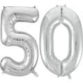 Miniatyrbillede 3 af 9: Store Sølvfolieballoner til 16. til 60. fødselsdag Silver 16