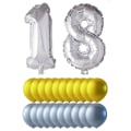 Pikkukuva 1 / 3: Ilmapallot Syntymäpäivä mix Numeropallosta ja Latex Ilmapallot MultiColor 18