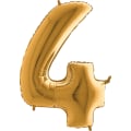 Miniatyrbild 1 av 3: Ballong siffror 0-9 - födelsedags ballonger Guld 4