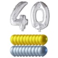 Pikkukuva 1 / 3: Ilmapallot Syntymäpäivä mix Numeropallosta ja Latex Ilmapallot MultiColor 40