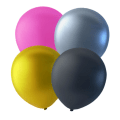 Miniatyrbild 1 av 4: 24-pack Ballonger flera färger - Rosa, Guld, Silver & Svart | Party & Event Dekoration för Kalas, Bröllop & Födelsedag multifärg