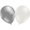 Pikkukuva 1 / 5: 12 kpl ilmapallot hopea ja valkoinen  - 30cm (12") Multicolor