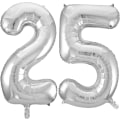 Miniatyrbillede 1 af 2: Store 40\" sølvfolieballoner til 16. til 60. fødselsdage, jubilæum Silver 25