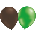 Miniatyrbillede 1 af 5: 24 stk latex balloner grøn metallic og brun - 30 cm / 12" Multicolor