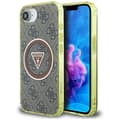 Guess IML Metal Glitter 4G Circle Triangle MagSafe - Case for iPhone 16e (brown)