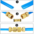 Miniatyrbillede 3 af 5: Pakke messing haveslangefittings til haveslangehane (dobbelt messingkobling)