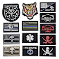 Miniatyrbillede 1 af 5: 20 stk. tilfældige taktiske patches, fuld broderi med løkke og krog til kasketter, tasker, rygsække, veste, militæruniformer, taktisk udstyr osv.