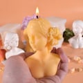 Miniatyrbillede 5 af 5: Silikone lysform, 3D kvinde med lukkede øjne - Silikoneform - Silikone lysform - DIY lysform - Til fremstilling af duftlys (A)