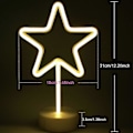 Miniatyrbillede 2 af 5: LED Stjerne Neon Lys - Varm Hvid Glødende Skilte Rumindretning Lampe Stjerneformet Dekorationslys til Søvn, Jul, Fødselsdagsfest