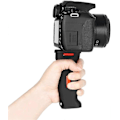 Miniatyrbild 3 av 5: 12 x 5 cm - Svart stabiliseringsgrepp - Med 1/4\" skruv och gängade hål - För digitalkamera och mobilkamera
