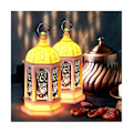 Miniatyrbilde 5 av 5: 12 stk Mini Ramadan Candle Mubarak Lantern LED Eid Mubarak Lantern Måne Stjerne Lanterner Marokkansk Stil H