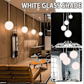 Miniatyrbild 2 av 4: Frostat vit glass lampskärm ersättning rund ljusskärm Fix - JA