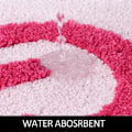 Miniatyrbild 2 av 5: Helfärgad rosa mjuk absorberande halkfri maskintvättbar badrumsmatta för litet duschrum 17\"x24\"