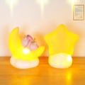 Miniatyrbillede 4 af 4: Stjerne Måne Lampe Kreativ Form Dekorativ Fin Tekstur Praktisk Natlampe Strømlampe til Baby Sovende Børn Legetøj til Hjemmet
