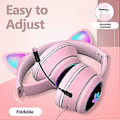 Miniatyrbilde 5 av 5: Kablet LED Katteøre Headset Gaming Headset for Voksne og Tenåringer, Justerbart Polstret Hodebånd, Avtakbar Mikrofon, Støyreduksjon og RGB-lys (Svart, US