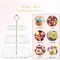 Miniatyrbilde 4 av 5: Dessert Cupcake Stativ, 3-lags Cup Cake Holder for Teselskap/Bursdag/Bryllup, Plast Trapp Serveringsbrett med Metallstang (Hvit)