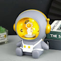 Miniatyrbillede 2 af 3: Sød Astronaut Sparegris LED Lampe Natlampe Ornament Soveværelsesindretning, Gave til Børn, 1 Styk Grå