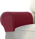 Jacquard stretch soffa fåtölj armstödsöverdrag set, halkfritt möbelskydd armstödsöverdrag för soffa vilstol