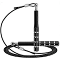 Miniatyrbilde 1 av 4: Sort hoppetau, taulengde 3 meter, speed rope for trening og fitness, justerbart hoppetau for voksne, egnet for menn,
