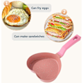 Miniatyrbild 4 av 5: Mini Non-stick Hjärtsformad Granitbelagd Äggpanna för Ägg Pannkakor