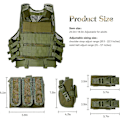Miniatyrbilde 4 av 5: Militær Taktisk Vest i Mesh, Kampvest med Belte for Airsoft CS Spill Militær-grønn