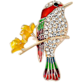 Miniatyrbild 2 av 5: Fågelbrosch med strass | Smyckesgåva för kläder och accessoarer