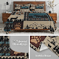 Miniatyrbild 4 av 5: 4 Delar Retro Mjukt Mikrofiber Lakan Set för Sovrum Säng Dekor Queen Size