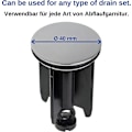 Miniatyrbild 4 av 4: Universell 40 mm Badrumsavloppsplugg, 2-pack, Kromad avloppsplugg, Tillverkad av mässing, med gummitätning, Justerbar plugg