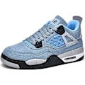 Miniatyrbillede 1 af 2: (A4blue 8.5 UK) Bebetter Herre Air 4 Retro Klassiske Skatesko - Sorte Fitness Træningssko til Basketball Casual Sneakers 8.5 UK