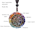 Pikkukuva 2 / 2: Orgonite-riipus Sri Yantra -kaulakoru Pyhä geometria Chakra-energiakaulakoru