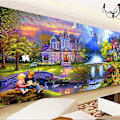 Pikkukuva 1 / 5: 5D Timanttimaalaus Täysi Suuri Maisema Timantti Kristalli Strassi Kirjonta Kuvat Sisustus Olohuoneen Seinätarra (120 x 50cm)
