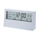Miniatyrbild 1 av 4: Vit Digital Väckarklocka, Digital Reseväckarklocka, Datum, Kalender, 12/24 Timmars Temperatur Batteridriven Väckarklocka, Snooze-funktion, Digital C