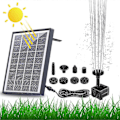 Miniatyrbillede 1 af 5: 6W Solar Springvand Indbygget 1500 mAh Batteri Opgraderet Solar Dam Pumpe Vandpumpe Solar Flydende Fontæne Pumpe Med 6 Fontænestile Til Have