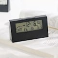Miniatyrbild 3 av 4: Vit Digital Väckarklocka, Digital Reseväckarklocka, Datum, Kalender, 12/24 Timmars Temperatur Batteridriven Väckarklocka, Snooze-funktion, Digital C