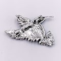 Miniatyrbild 3 av 4: Österrikisk Kristall Kolibri Brosch - Antik Silverfärgad Kavajnål