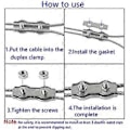 Miniatyrbilde 3 av 5: 6 stk. M4 Duplex Klemme 304 Rustfritt Stål Kraftig Wire Rope Clips Duplex Bolt Kabelklemme for Wire Rope Tau Klessnor Faste Patio Hengende Seil d