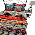 Miniatyrbild 1 av 4: Borstat Bomulls Boho Påslakan för Sängkläder Full Storlek