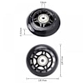 Miniatyrbillede 5 af 5: 4 Pak Inline Skate Hjul Indendørs/Udendørs Udskiftningshjul med Lejer 70mm, Sort