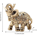 Miniatyrbild 4 av 5: Gyllene Elegant Elefantstaty för Heminredning L 11,5 x 6 x 11,5cm/4,5 x 2,4 x 4,5in