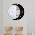 Miniatyrbild 5 av 5: Modern Tyst Väggklocka Design Köksklocka Månformad Ram Kreativ Dekorationsklocka för Hemmet (45*46)