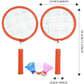 Miniatyrbild 3 av 5: Badmintonracketset för barn | Lättviktigt utomhusracket med fjäderbollar, inklusive 3 x badmintonbollar för barn och vuxna, orange