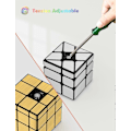 Miniatyrbild 3 av 5: Speed Cube Set med 2 Guld Spegel S Kub, Silver Windmirror Kub, Oregelbunden Speedcubing 3x3x3 Twisty Box Pussel