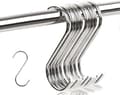 10-pack S-formade krokar i rostfritt stål, starka, icke-magnetiska, multifunktionella, för kök och garderob