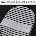 Miniatyrbilde 5 av 5: Moderne herreslippers med stoffremmer, sklisikre slippers med myk såle, enkle slippers med spenne
