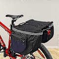 Miniatyrbillede 1 af 5: Cykeltaske 25L Vandtæt Taske, Dobbelt Ryglæn, MTB Bagagebærer Taske, Cykel Bagtaske (Blå)