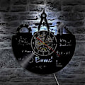Miniatyrbild 3 av 4: Matematisk formel koordinat ekvation kompass konst vinyl vinylskiva väggklocka undervisning formler satser klocka