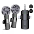 Pikkukuva 1 / 5: 3-in-1 langaton lavalier-mikrofoni iPhonelle, Androidille, kameralle, USB-C-mikrofoni, minimikrofoni