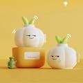 Miniatyrbilde 4 av 5: Hvitløk Nattlampe Dimbar Myk Belysning, Oppladbar Bærbar LED Sengelampe Silikon Stress Relief Leke